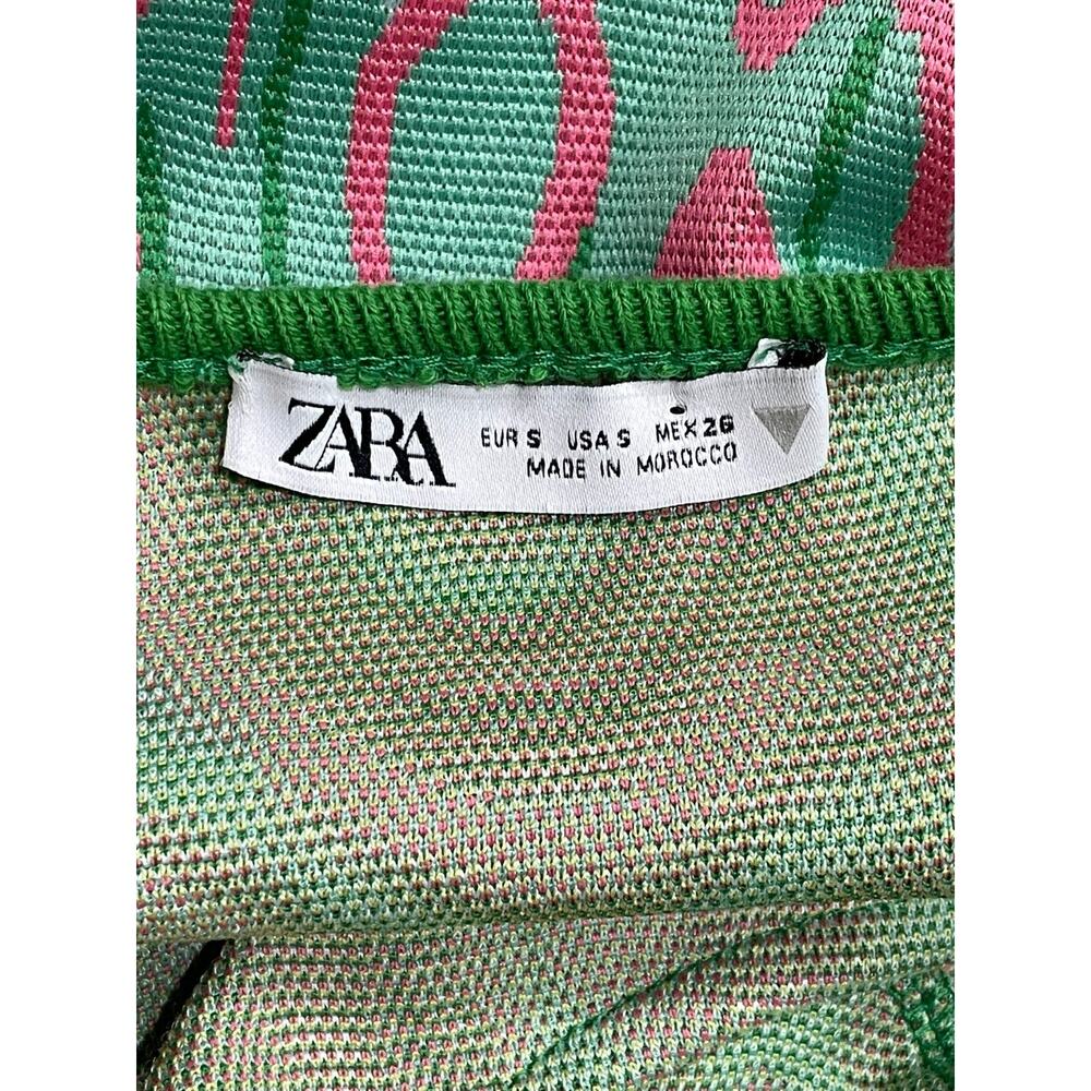 Zara Green Pink Multi Print Mini Dress - Picture 7 of 7